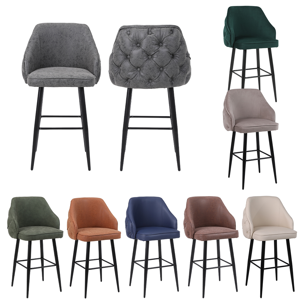 Fire-resistant velvet bar stool
